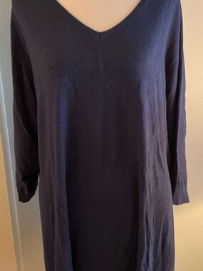Laurie Felt  Los Angeles Blue  Oversized V Neck Sweater Dolman Sleeves X Lg. 1X